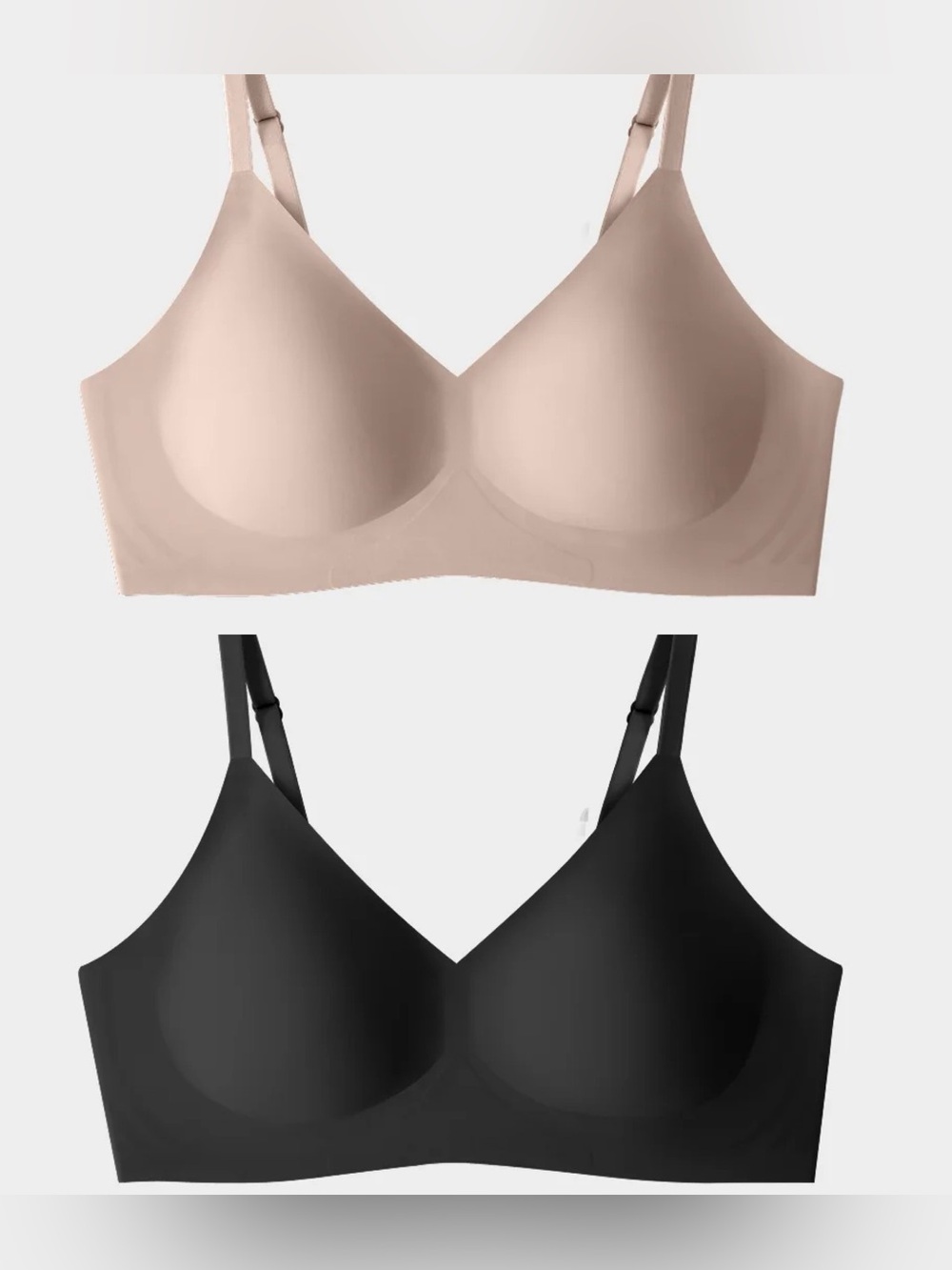 EBY 2 pack Relief Bra Bralette Set. Nude & Black. Size Medium